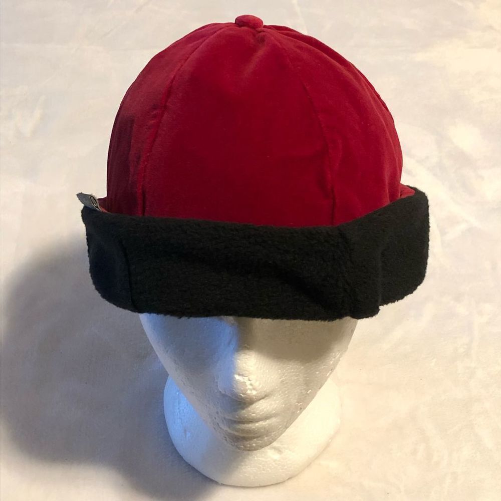 San Francisco Hat Co. Popover Reversible Hat • Black Fleece/Red Velvet • OS
